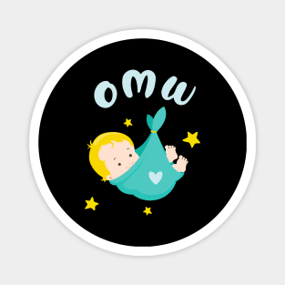 Baby on my Way OMW funny Birth Announcement Gift Magnet